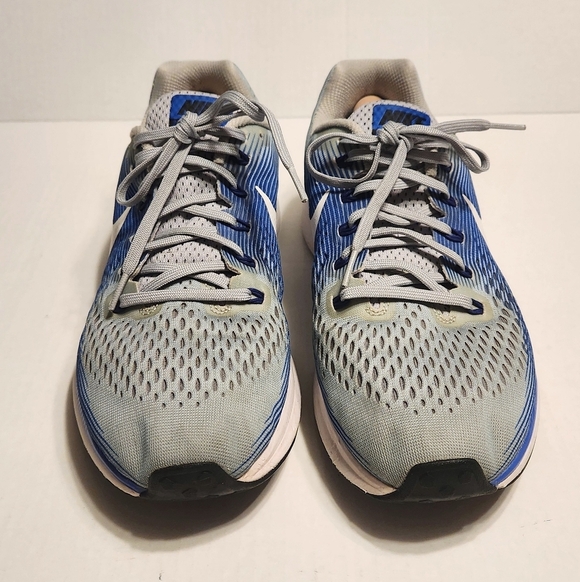 Nike Air Zoom Pegasus 34 Mens Running Sneakers Blue Gray 12 - Picture 5 of 11